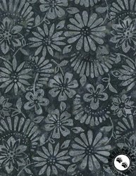 Wilmington Prints Granite Bay Batik Daisy Mix Black