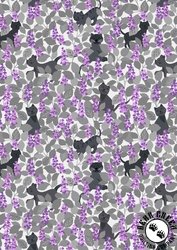 Lewis and Irene Fabrics Purrfect Book Club Catnip Greys and Purples Lewis and Irene Fabrics Purrfect Book Club Catnip Greys and Purples