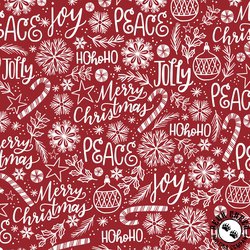 P&B Textiles Christmas Miniatures III Holiday Doodle Red