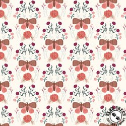 Riley Blake Designs Sweetbriar Moth Damask Cream