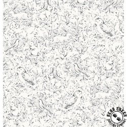 P&B Textiles Forest Fauna 108 Inch Wide Backing Fabric Grey