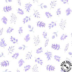 QT Fabrics Hunny Bunny Sprigs Lilac