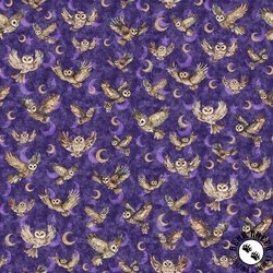 QT Fabrics Night Owls Flying Owls Purple QT Fabrics Night Owls Flying Owls Purple