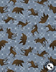 Wilmington Prints Timberland Trails Animal Toss Blue