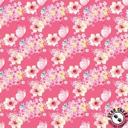 Riley Blake Designs Painted Petals Butterfly Floral Pink Riley Blake Designs Painted Petals Butterfly Floral Pink