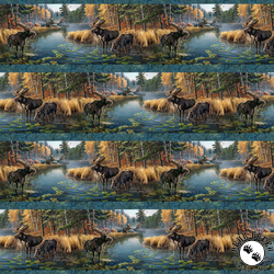 Northcott Naturescapes Autumn Woodland Border Stripe