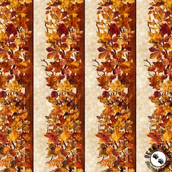 In the Beginning Fabrics Falling Leaves Border Multi