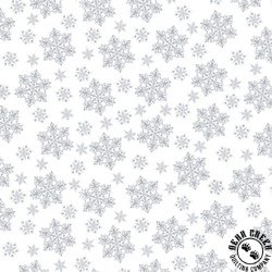 Henry Glass Quilter's Flour VI Medium Snowflake White on White