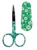 Allary Embroidery Scissors with Matching Leather Sheath - Green Daisies
