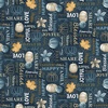 Blank Quilting Autumn Vibes Words Navy