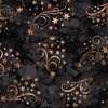 QT Fabrics Moonshadow Star Swirl Toss Charcoal