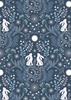Lewis and Irene Fabrics A Winter's Moon  Winter Hare Midnight Blue with Pearl