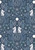 Lewis and Irene Fabrics A Winter's Moon  Winter Hare Midnight Blue with Pearl