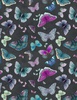 Wilmington Prints Midnight Garden Butterflies Floral All Over Black/Multi