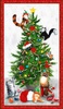 Windham Fabrics Meowy Christmas Panel White