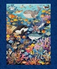 QT Fabrics Deep Sea Dazzle Undersea Panel Navy