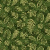 Hoffman Fabrics Blue Jay Song Green Gold Fern Leaves