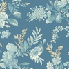 Andover Fabrics Sewing Bird Bed of Roses Indigo