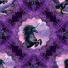 Clothworks Unicorn Magic Medallions Eggplant
