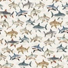 QT Fabrics Deep Sea Dazzle Sharks Toss Beige