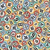 QT Fabrics Turbo Tykes Numbers Lt. Turquoise