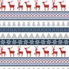 Benartex Nordic Cabin Deer Stripe Blue