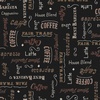 P&B Textiles Morning Treat 4-Way Coffee Phrases Black