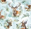 Hoffman Fabrics Forest Fawn Deer Clouds