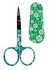 Allary Embroidery Scissors with Matching Leather Sheath - GREEN DAISIES