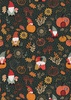 Lewis and Irene Fabrics Snuggle-up Season Flannel Autumn Gnomes on Dark Forest