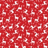 Benartex Nordic Cabin Deer Red