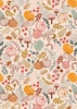 Lewis and Irene Fabrics Snuggle-up Season Flannel Pumpkins on Cream