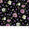 Northcott Fleurs Small Tossed Floral Black