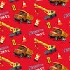 Henry Glass Construction Zone Crane and Dump Truck Red
