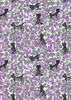 Lewis and Irene Fabrics Purrfect Book Club Catnip Greys and Purples