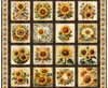 QT Fabrics Sunflower Serenade Sunflower Picture Patches Panel Charcoal