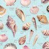 Clothworks Seashell Wishes Shells Light Aqua