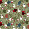 Maywood Studio Holly Jolly Flannel Snowmen Green