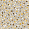 QT Fabrics Buzz, Buzz, Buzz Bee and Floral Toss Light Gray