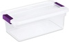 Sterilite 6 Quart Clear Latch Tote with Lid - CLEAR/SWEET PLUM
