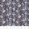 Figo Fabrics Full Moon Wolf Head Navy
