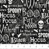 Northcott Spellbound Words Black/Multi