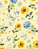 Wilmington Prints Bees and Blooms Large Floral Toss Yellow