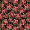 Windham Fabrics Holiday Greetings Poinsettias Black