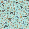 QT Fabrics Deep Sea Dazzle Sea Creatures Aqua