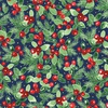 P&B Textiles Joyful Packed Berry Branches Dark Blue