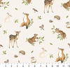Northcott Woodland Heart Animals Cream/Multi