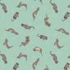 Lewis and Irene Fabrics Small Things Rivers and Creeks Otters Watergreen