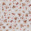 QT Fabrics Hearts and Hugs Bears and Hearts Toss Grey