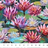 Northcott Lotus Dark Green/Multi